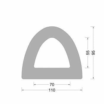 Rubber Delta fender profile 110x95mm