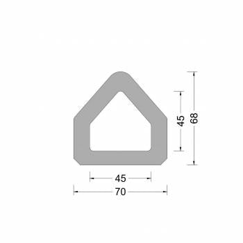Rubber Delta fender profile 70x68mm