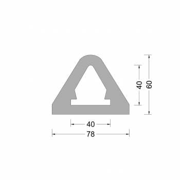 Rubber Delta fender profile 78x60mm