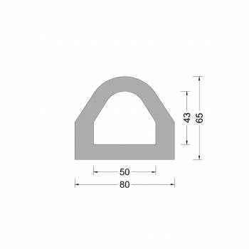 Rubber Delta fender profile 80x65mm