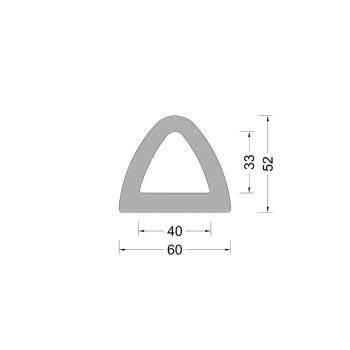 Rubber Delta fender profile 60x52mm